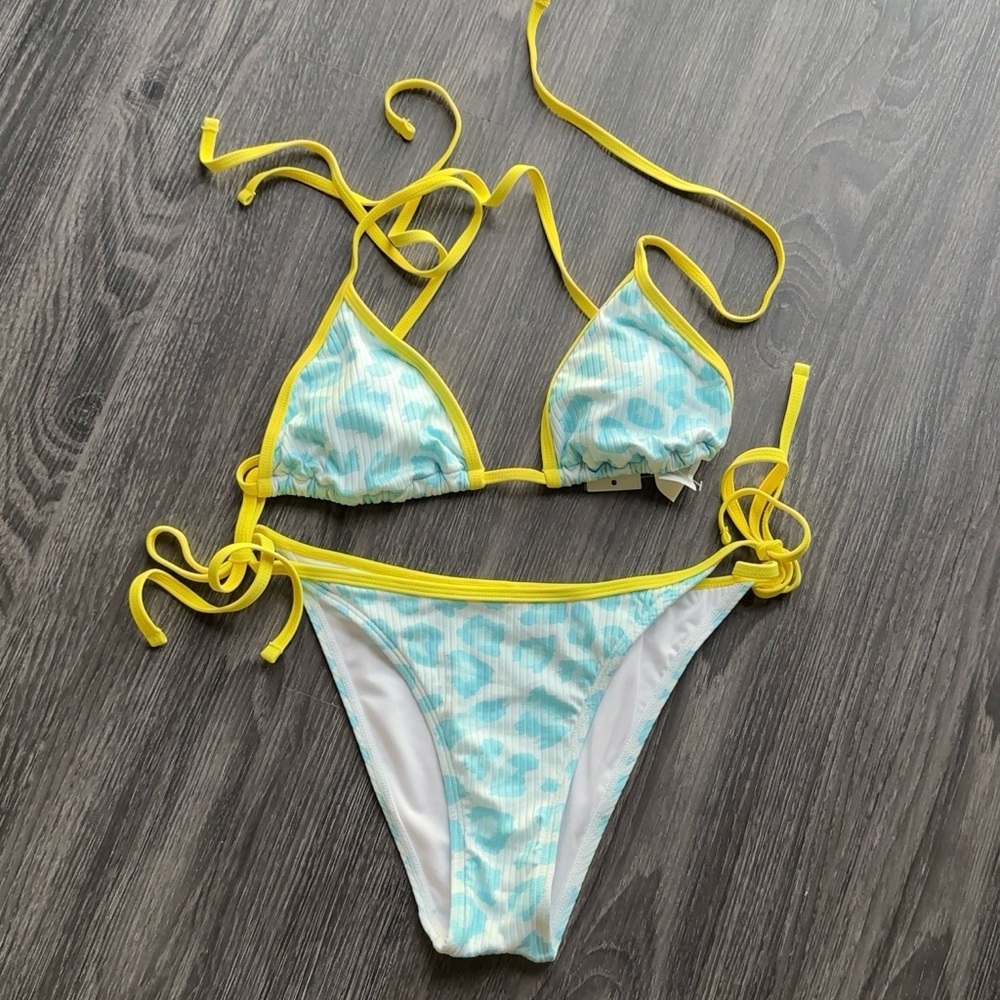 Yellow and Blue Bikini Set